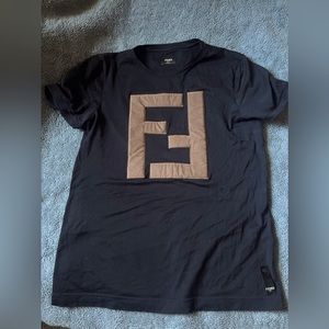 Fendi Black FF Logo-patch T-shirt